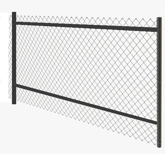 Забор из сетки-рабицы по каркасу